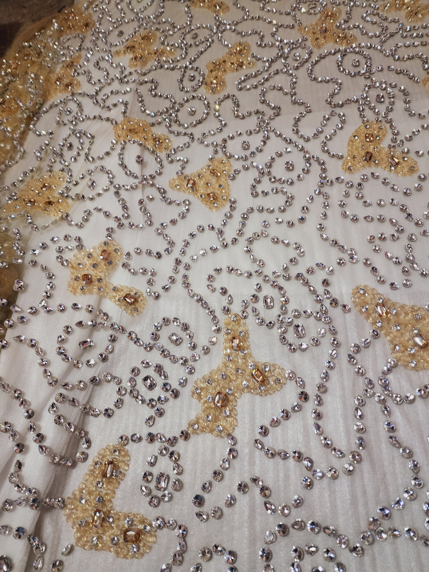 Heavy Beaded Elegant Wedding Dress Material, Perfect for Bridal Gowns & Special Occasions, Great Sewing Gift