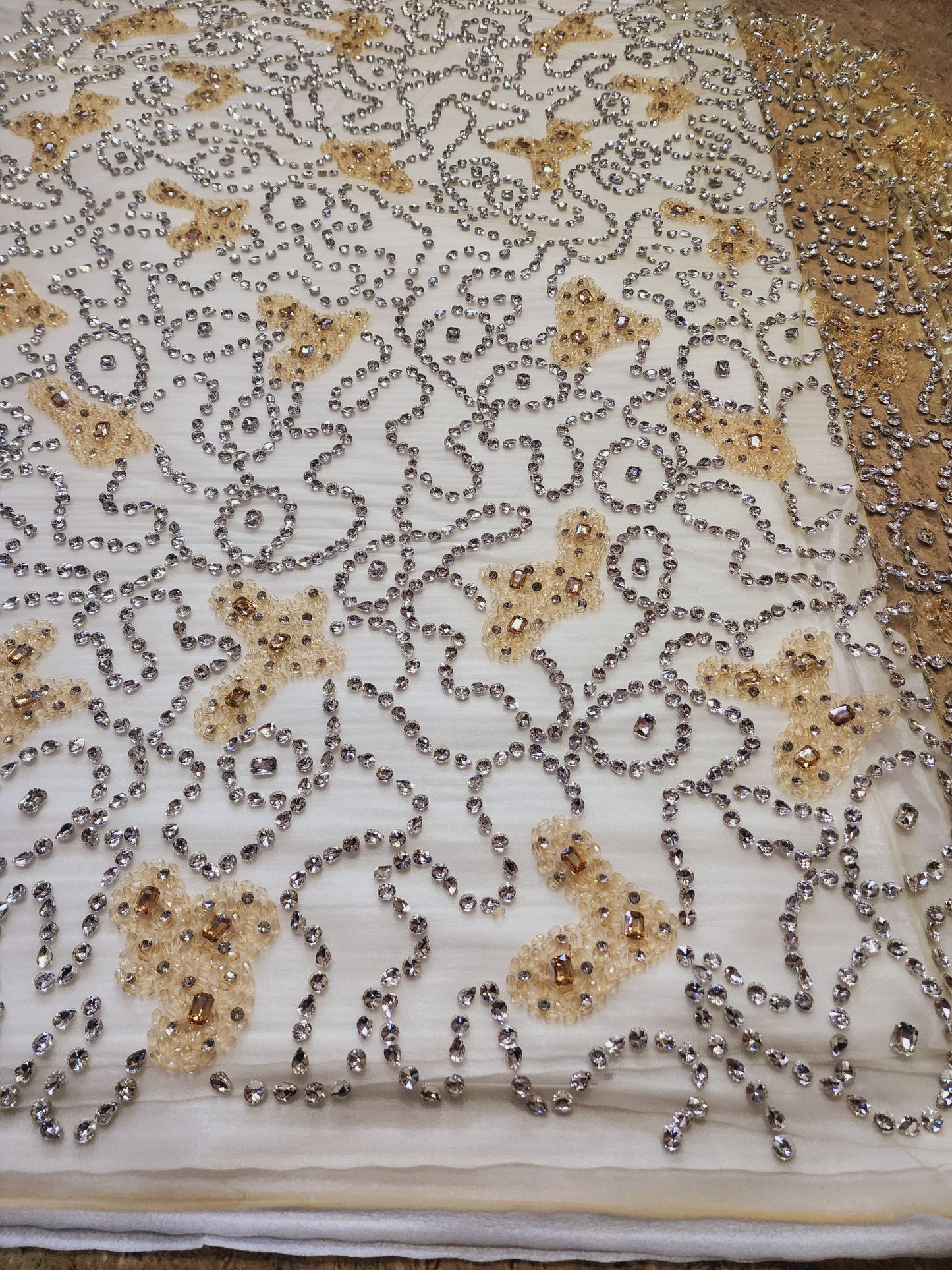 Heavy Beaded Elegant Wedding Dress Material, Perfect for Bridal Gowns & Special Occasions, Great Sewing Gift