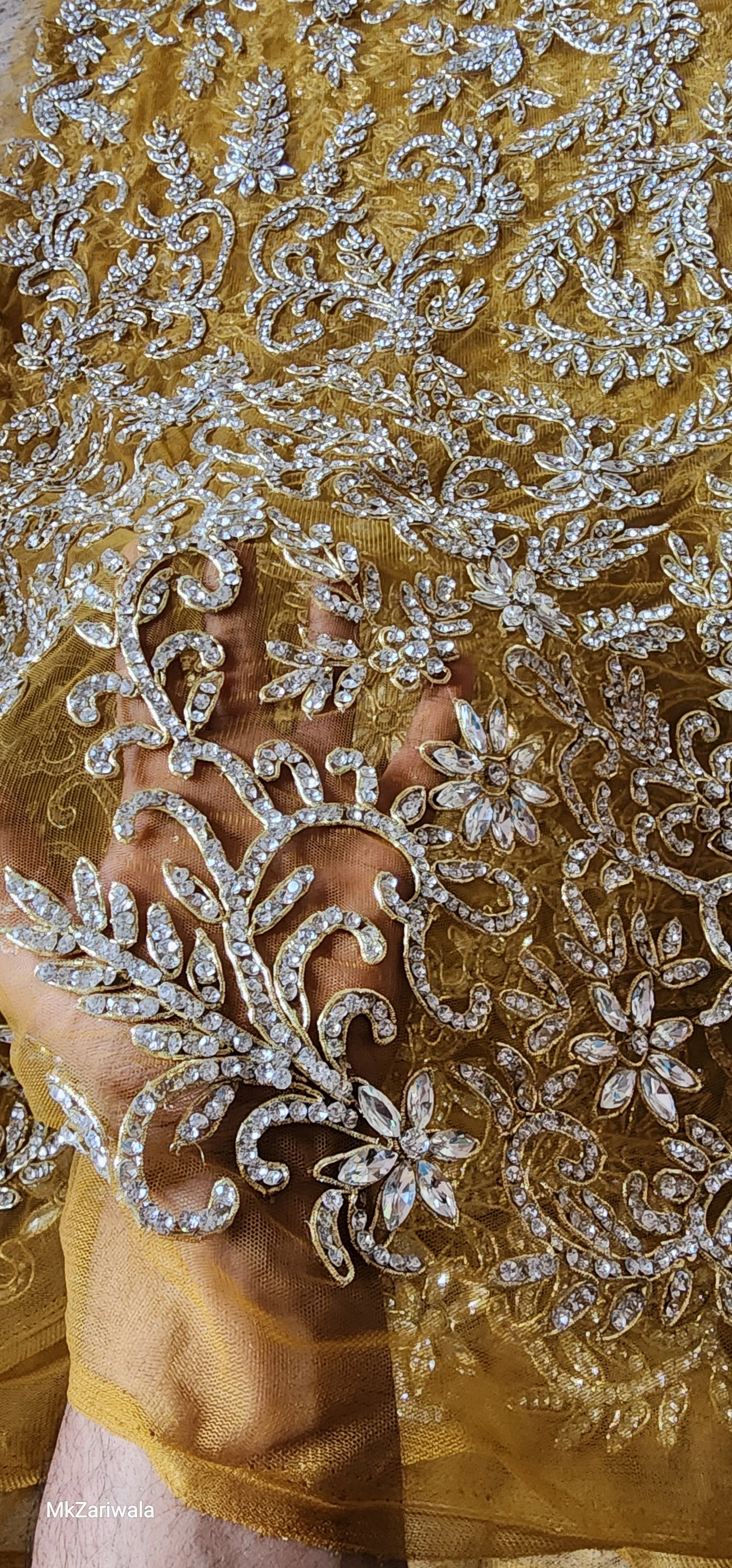 Handbeaded Rhinestone Fabric: Perfect for Dresses, Gowns, and Prom Designs