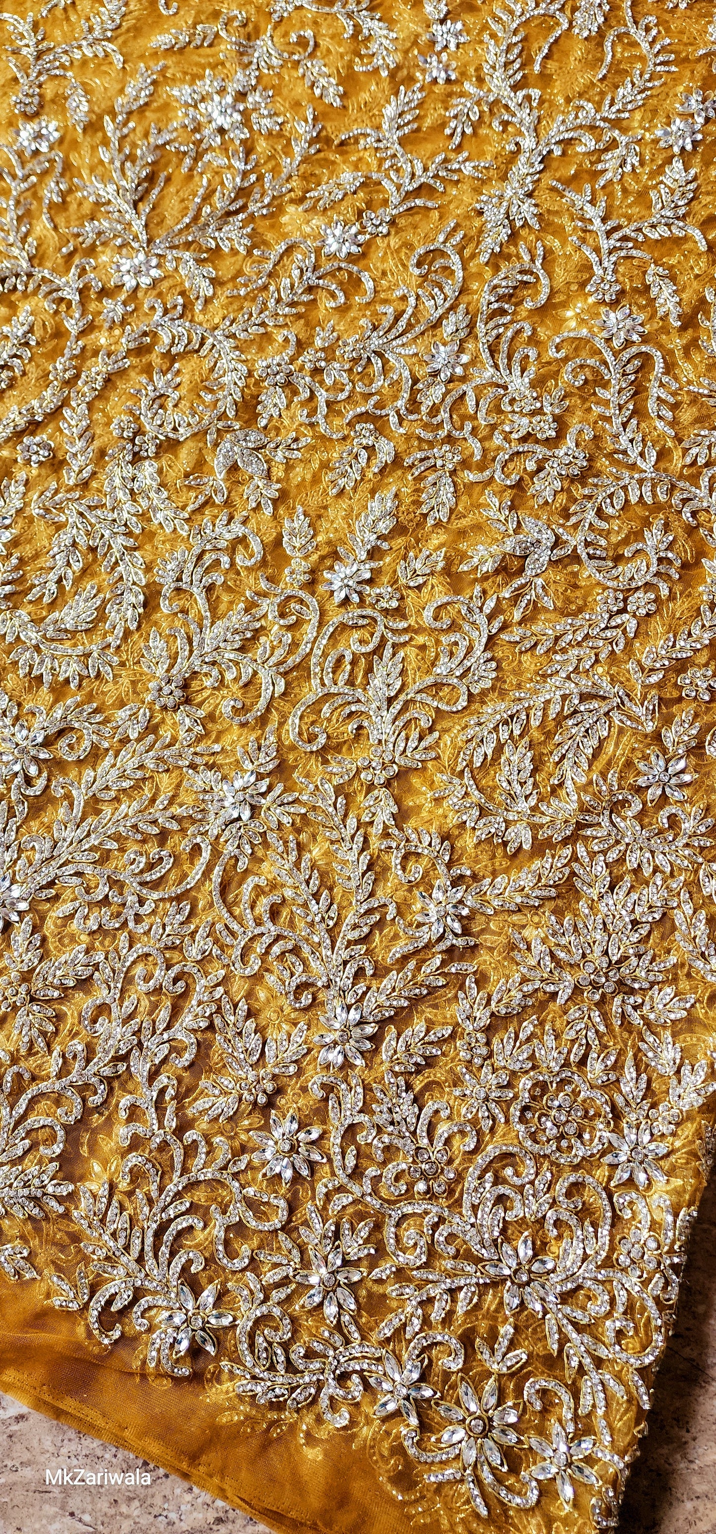 Handbeaded Rhinestone Fabric: Perfect for Dresses, Gowns, and Prom Designs