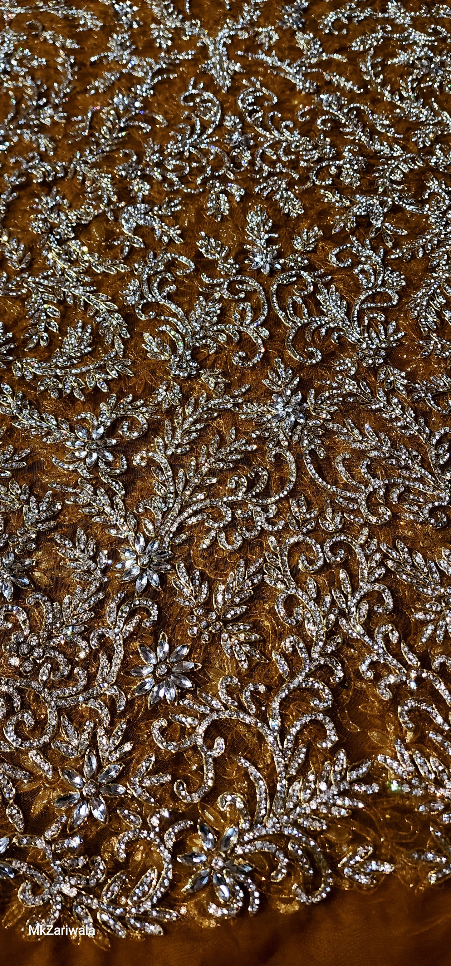 Handbeaded Rhinestone Fabric: Perfect for Dresses, Gowns, and Prom Designs