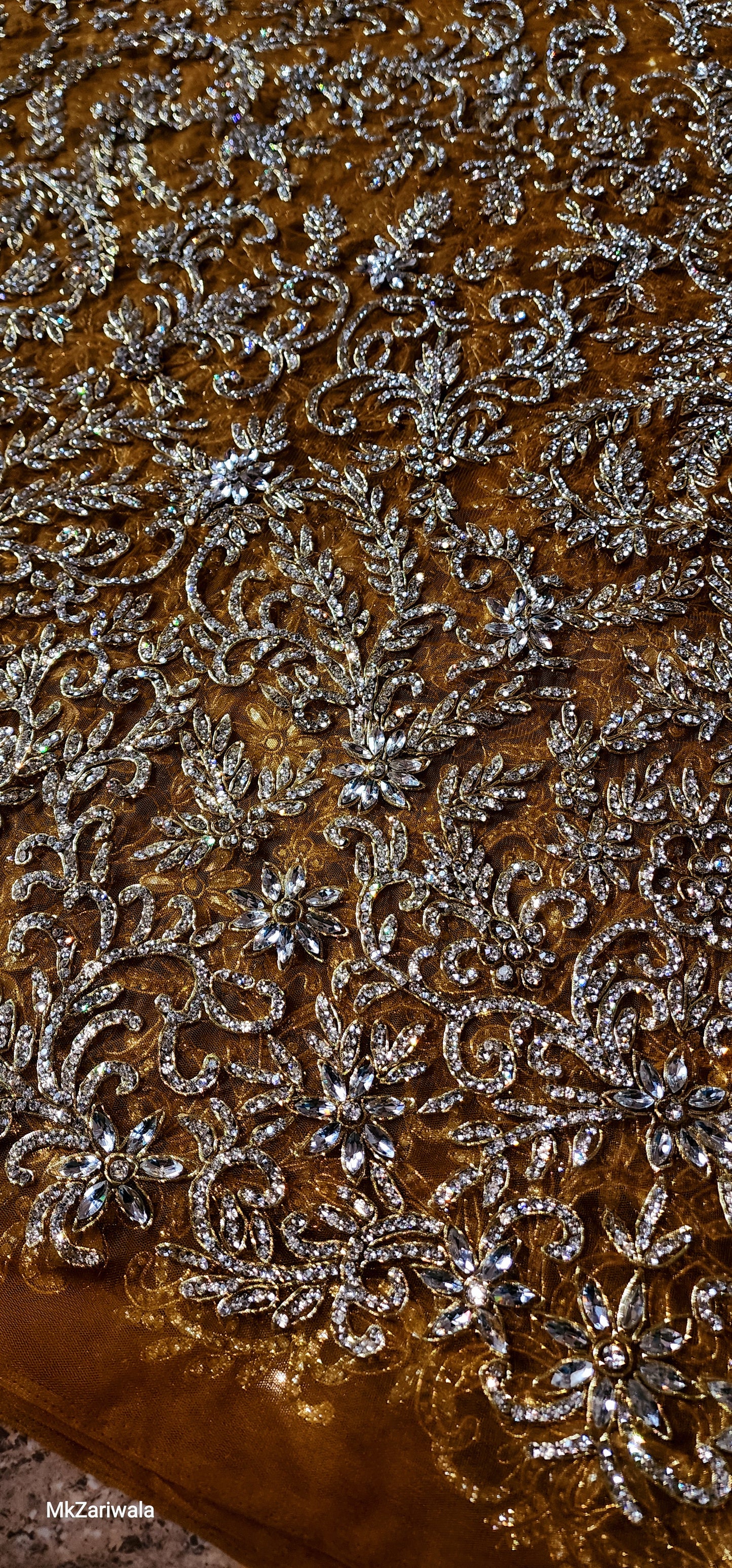 Handbeaded Rhinestone Fabric: Perfect for Dresses, Gowns, and Prom Designs