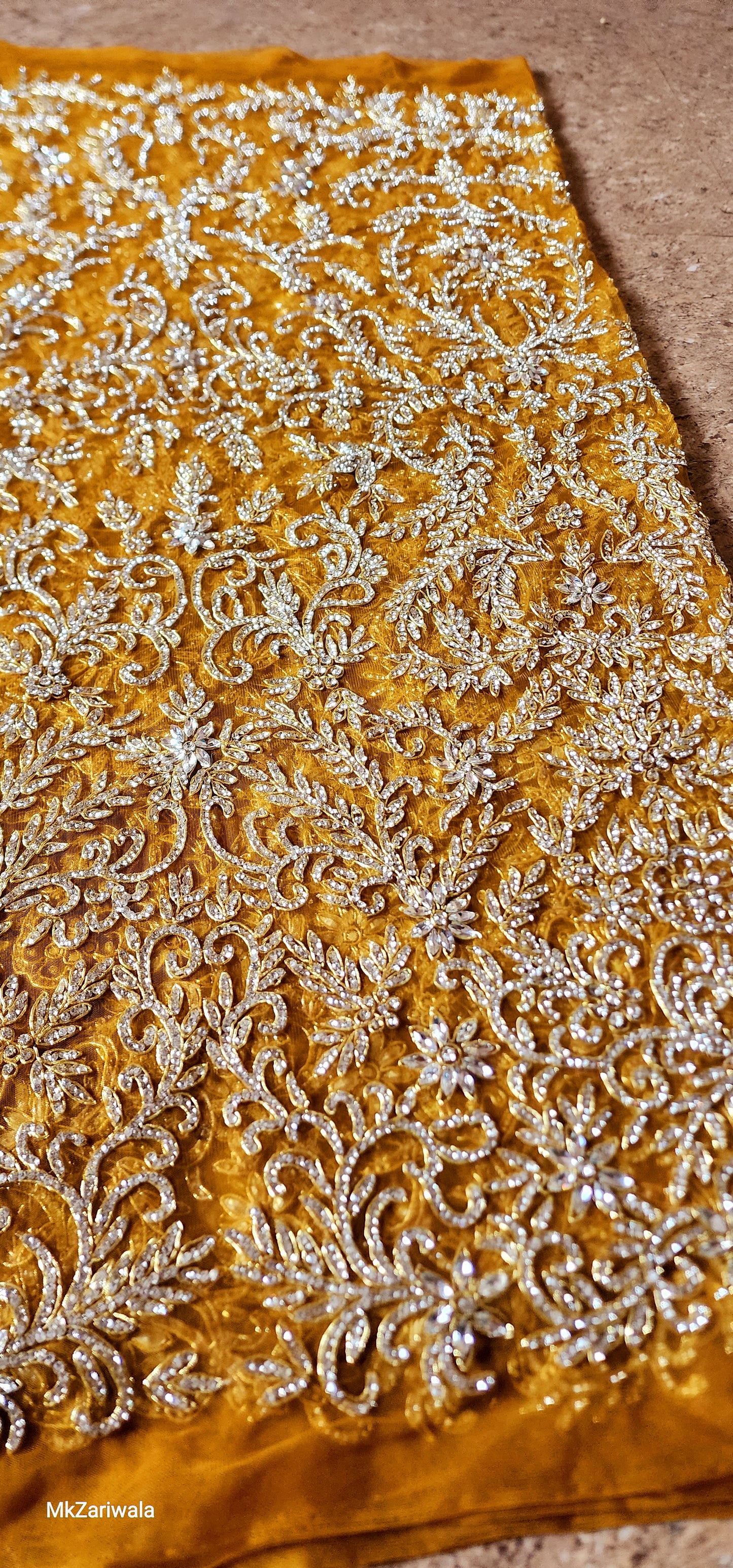 Handbeaded Rhinestone Fabric: Perfect for Dresses, Gowns, and Prom Designs