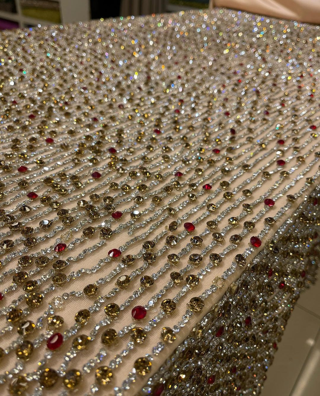 Luxury Lace: Hand-Beading Savoraski Stones for Prom Gowns and Occasional Wear - Mk Zariwala