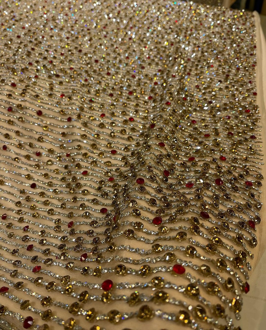 Luxury Lace: Hand-Beading Savoraski Stones for Prom Gowns and Occasional Wear - Mk Zariwala