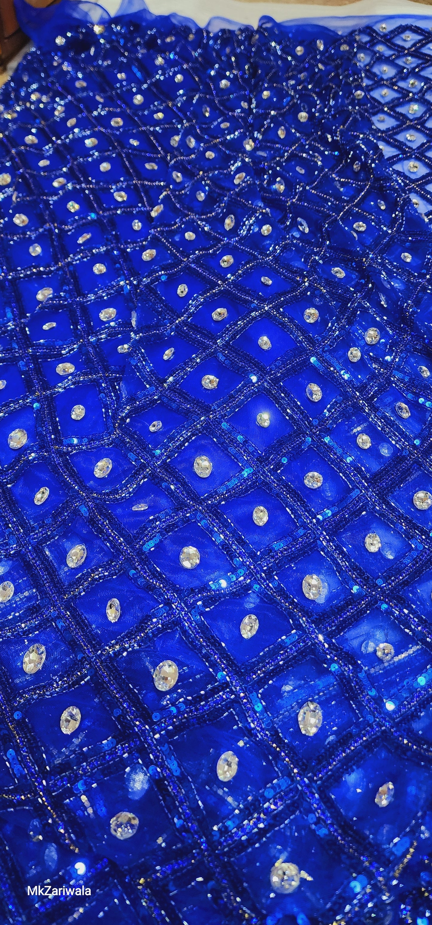 Luxury Lace: Hand-Beading Sequins and Crystal Chain and Beads for Prom Gowns and Occasional Wear - Mk Zariwala