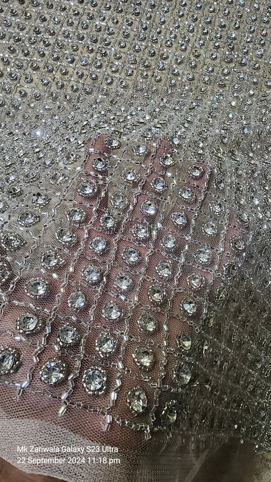 Luxury Lace Fabric, Elegant Wedding Dress Material, Perfect for Bridal Gowns & Special Occasions, Great Sewing Gift - Mk Zariwala 