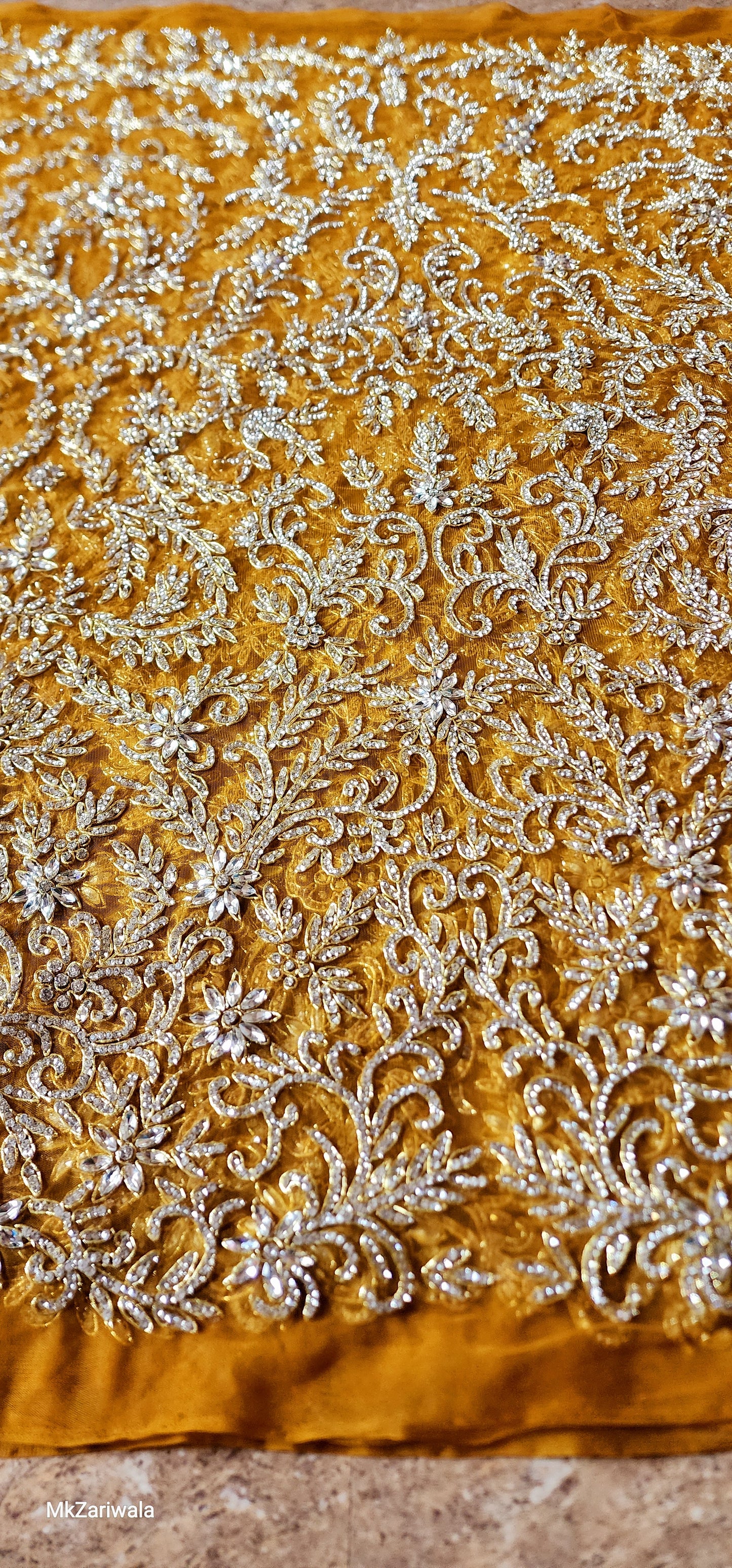 Handbeaded Rhinestone Fabric: Perfect for Dresses, Gowns, and Prom Designs